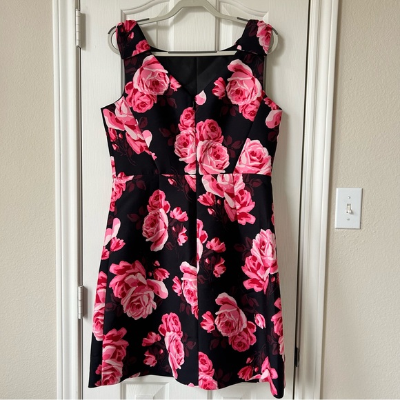 Kate Spade Floral Sleeveless Dress - Black and Pink Size 14 - Picture 5 of 7
